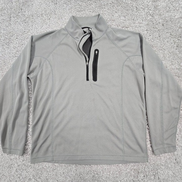 Obermeyer Shirt Men Large Gray 1/4 Zip Long Sleeve Pullover Outdoors Hiking READ - Picture 1 of 11